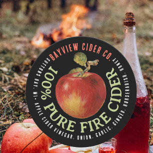 Adesivo Rótulo de Cider Moderno da Apple CIDER FIRME