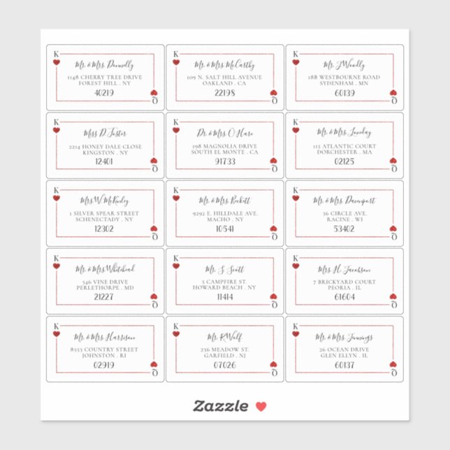 Adesivo Rótulo de Coleção de Casamentos de Cartões de Repr (Folha)