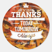 Rótulo de Colheita de outono de Ação de Graças