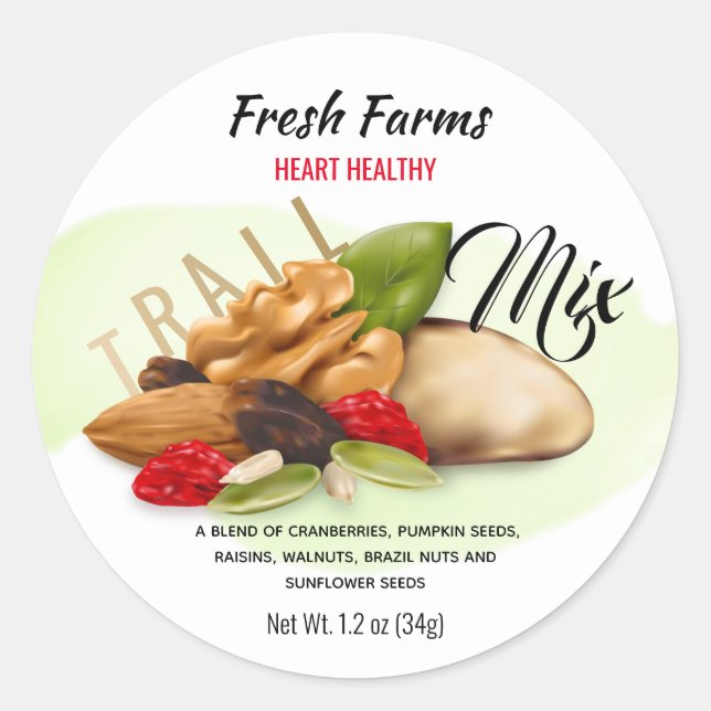 Adesivo Rótulo de Combinação de frutas e Trilhos Nucleares (Frente)