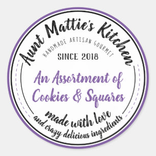 Adesivo Rótulo de Comida Artisan Gourmet, artesanal, de Vi