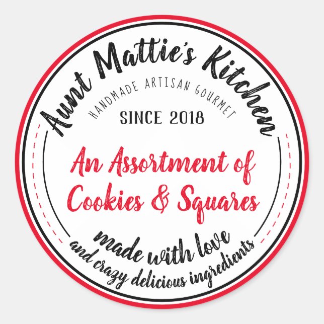 Adesivo Rótulo de Comida Artisan Gourmet, artesanato (Frente)