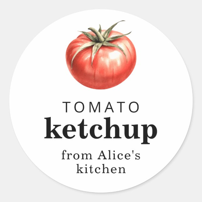Adesivo Rótulo de comida caseira de ketchup de tomate (Frente)