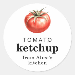 Adesivo Rótulo de comida caseira de ketchup de tomate