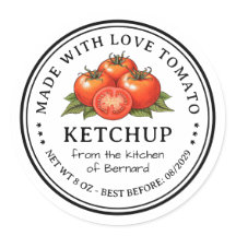 Rótulo de comida caseira de ketchup de tomate