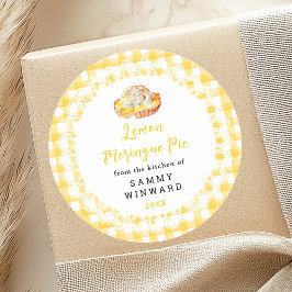 Adesivo Rótulo de Comida de Limão Meringue para Pie Homema