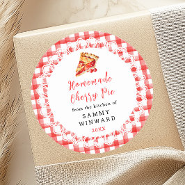 Adesivo Rótulo de Comida de Torta de Cereja Caseira