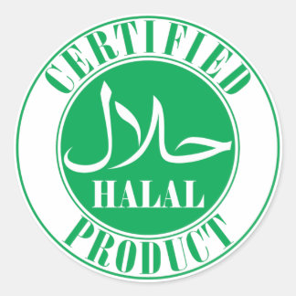 Adesivo rótulo de comida halal