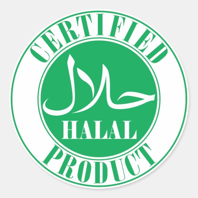 Adesivo rótulo de comida halal (Frente)
