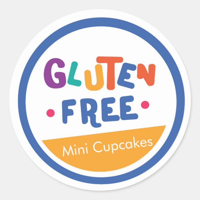 Adesivo Rótulo de comida sem glúten colorido (Frente)