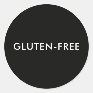 Adesivo Rótulo de comida sem glúten em texto moderno perso