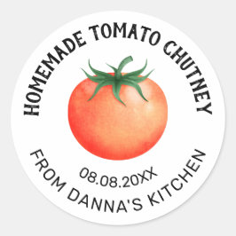 Adesivo Rótulo de conserva de Chutney de tomate com tomate