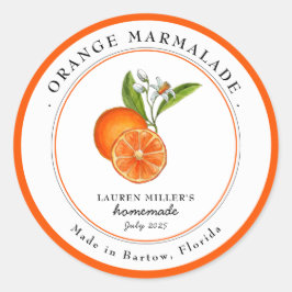 Adesivo rótulo de conserva de laranja vintage para enlatam