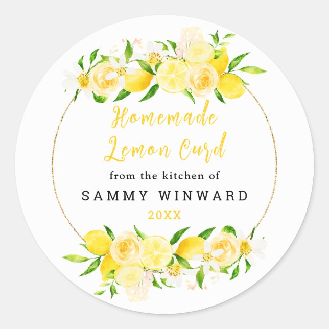 Adesivo Rótulo de Conserva de Limão Caseira (Frente)