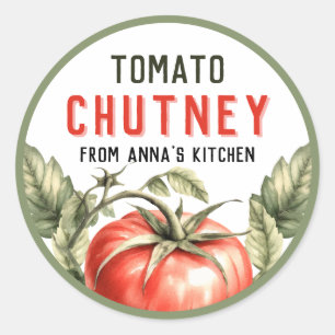 Adesivo Rótulo de conserva de molho de tomate aquarela tom