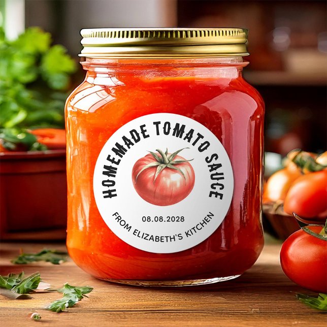 Adesivo Rótulo de conserva de molho de tomate caseiro (Criador carregado)