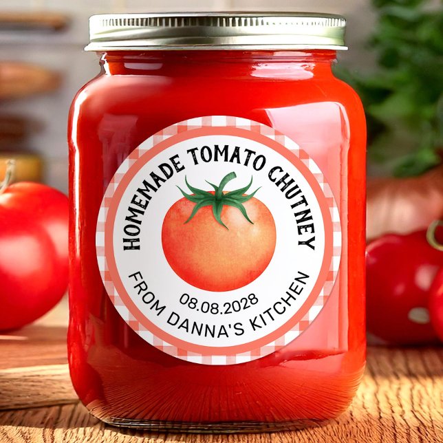 Adesivo Rótulo de conserva de molho de tomate caseiro com  (Criador carregado)