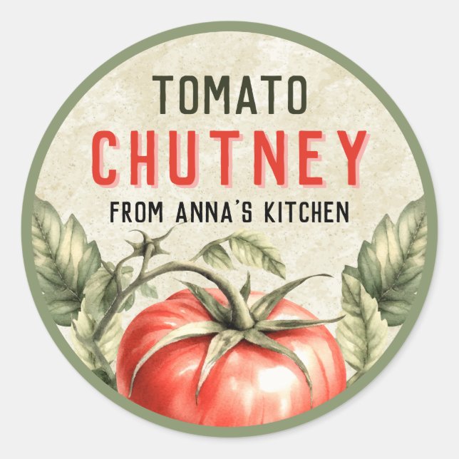 Adesivo Rótulo de conserva de molho de tomate com sensação (Frente)