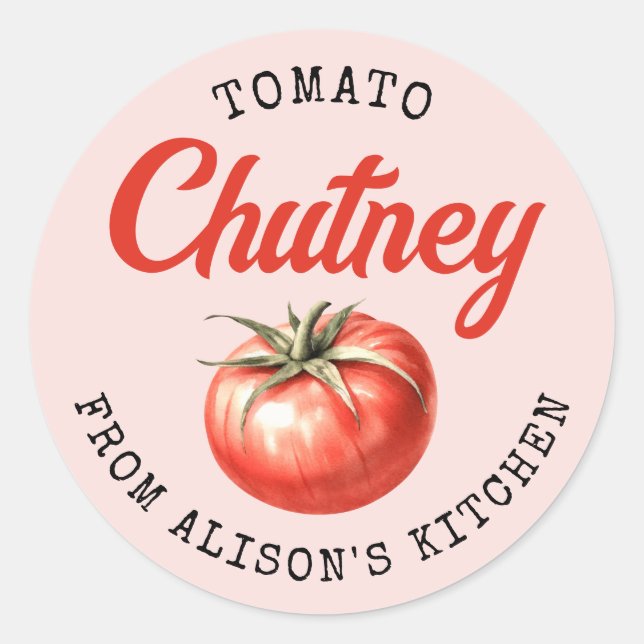 Adesivo Rótulo de conserva de molho de tomate personalizad (Frente)