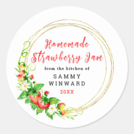 Adesivo Rótulo de Conserva de Morango Caseira