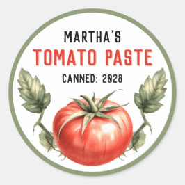 Adesivo Rótulo de conserva de purê de tomate aquarela esti