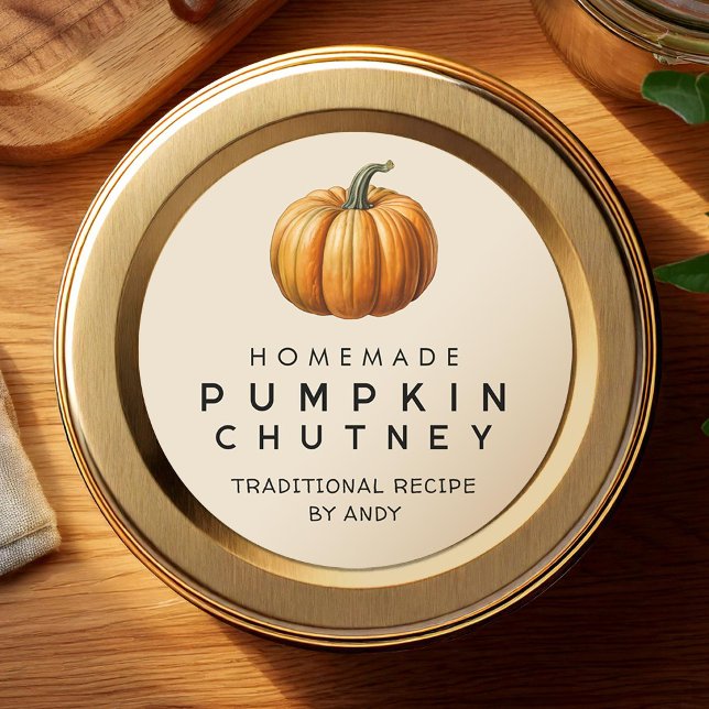 Adesivo Rótulo de conserva de receita caseira de chutney d (Criador carregado)