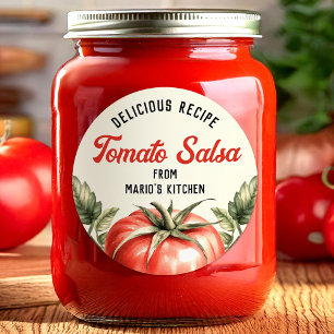 Adesivo Rótulo de conserva de Salsa de Tomate caseira em e