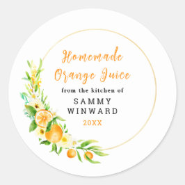 Adesivo Rótulo de Conserva de Suco de Laranja Caseiro