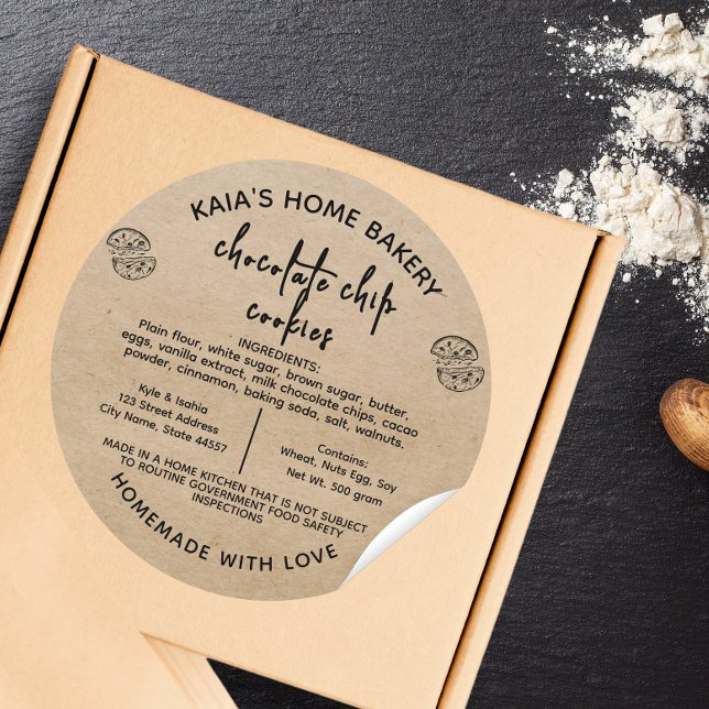 Adesivo Rótulo de Cookies com chip de chocolate russo (Criador carregado)