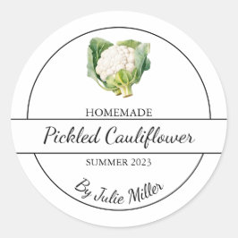 Adesivo Rótulo de couve-flor picada em casa simples