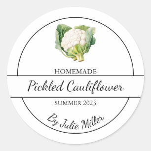 Adesivo Rótulo de couve-flor picada em casa simples