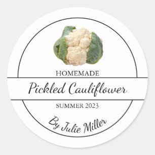 Adesivo Rótulo de couve-flor picada em casa simples