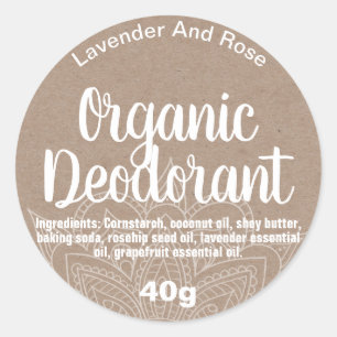 Adesivo Rótulo de desodorante natural personalizável