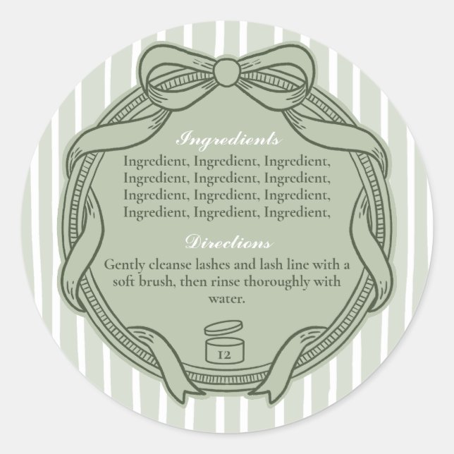Adesivo Rótulo de Direções de Ingredientes de Arco Verde-S (Frente)