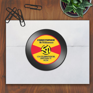 Adesivo Rótulo de Disco de Vinil 45 Personalizado Individu