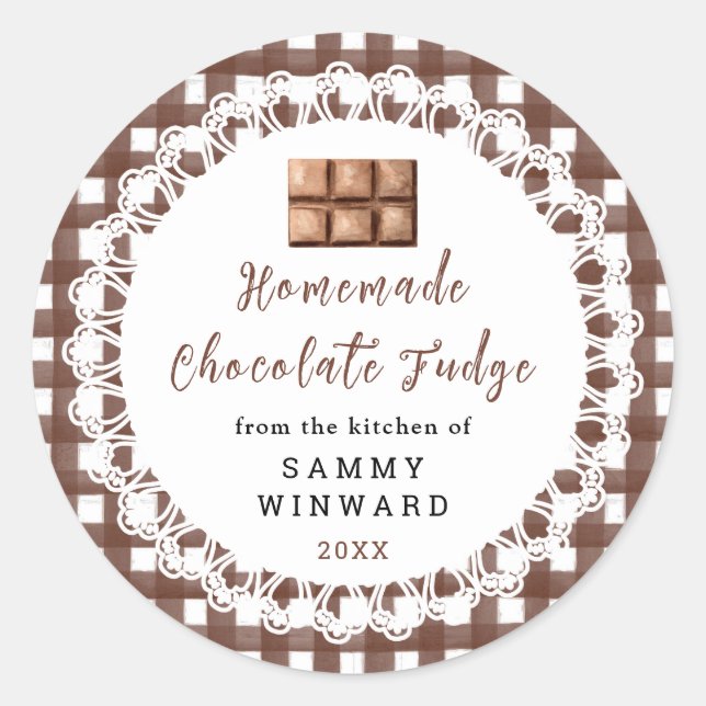Adesivo Rótulo de Doce de Chocolate Caseiro (Frente)