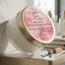Rótulo de Embalagem de Cosméticos Rosa e Dourado