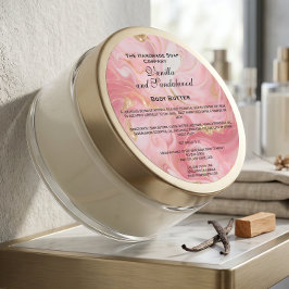 Adesivo Rótulo de Embalagem de Cosméticos Rosa e Dourado