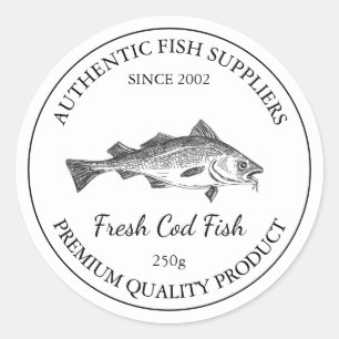 Adesivo Rótulo de Embalagem de Peixes de Bacalhau Frescos