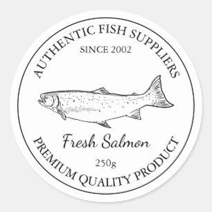 Adesivo Rótulo de Embalagem de Peixes de Salmão Fresco