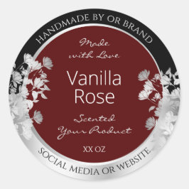 Adesivo Rótulo de embalagem do produto Floral Borgonha e P