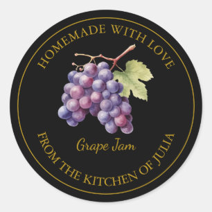 Adesivo Rótulo de Emperramento de Uvas Homemade Dourada