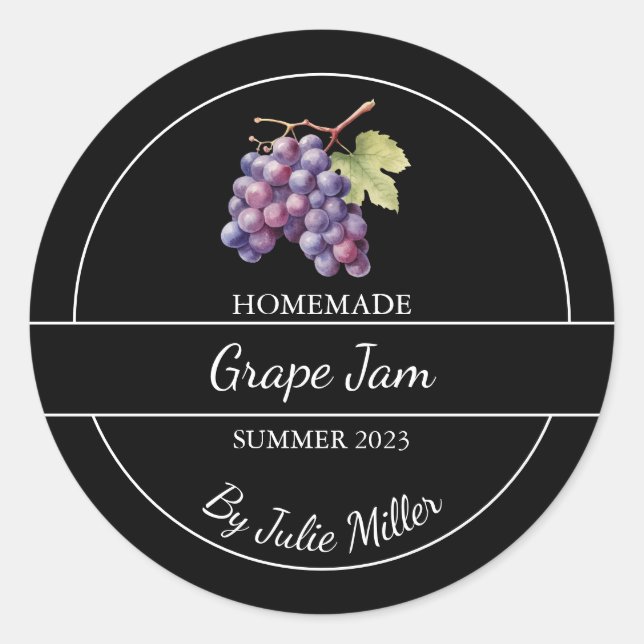 Adesivo Rótulo de Emperramento de Uvas Simples em Casa Pre (Frente)