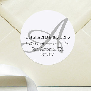 Adesivo Rótulo de Endereço Branco do Monograma Negrito