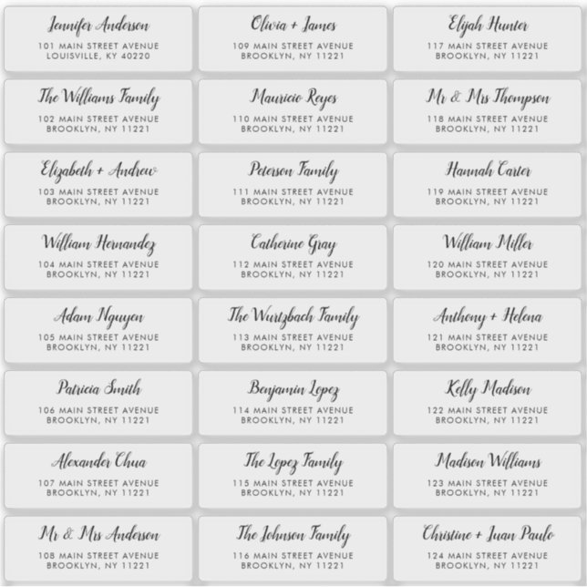 Adesivo Rótulo de Endereço Convidado de Casamento de Scrip (Frente)