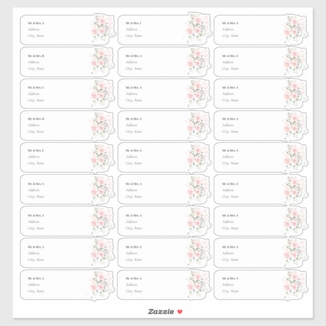 Adesivo Rótulo de Endereço Convidado do Bloom do PixDezine (Folha)
