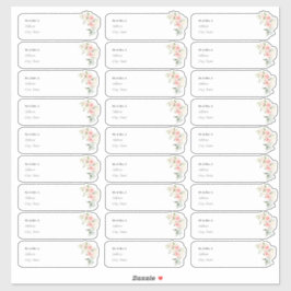Adesivo Rótulo de Endereço Convidado do Bloom do PixDezine