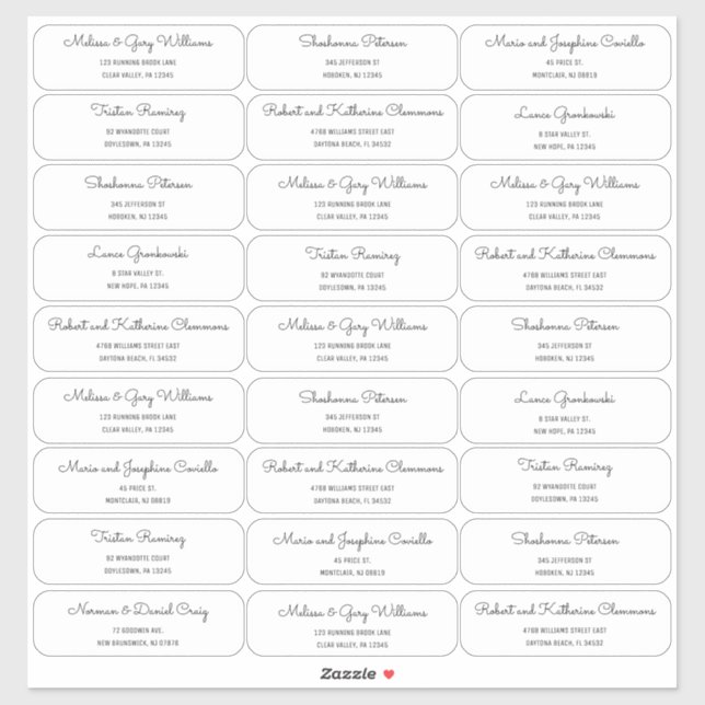 Adesivo Rótulo de Endereço Convidado do MCM Moderno do Séc (Folha)