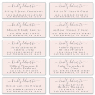 Adesivo Rótulo de Endereço Convidado para Casamento de Cal