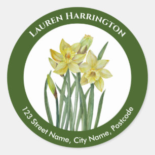 Adesivo Rótulo de Endereço Cores d'água Amarelo Verde Escu